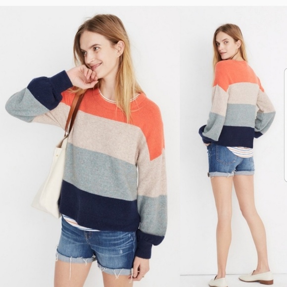 Madewell Sweaters - Madewell striped balloon sleeve sweater